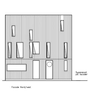 Facade mod NV, med indgang og køkken - House Arkitekter