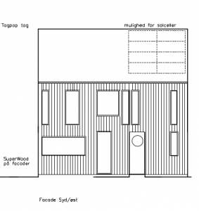 Facade mod SØ; med indgang og køkken - House Arkitekter