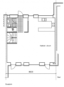 Stueetage; køkken og indgang mod NV - House arkitekter