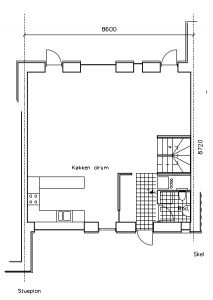 Stueetage; køkken og indgang mod SØ - House Arkitekter