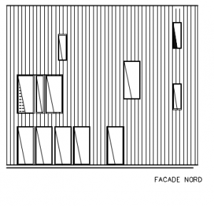 Fælleshus; facade mod N - House arkitekter